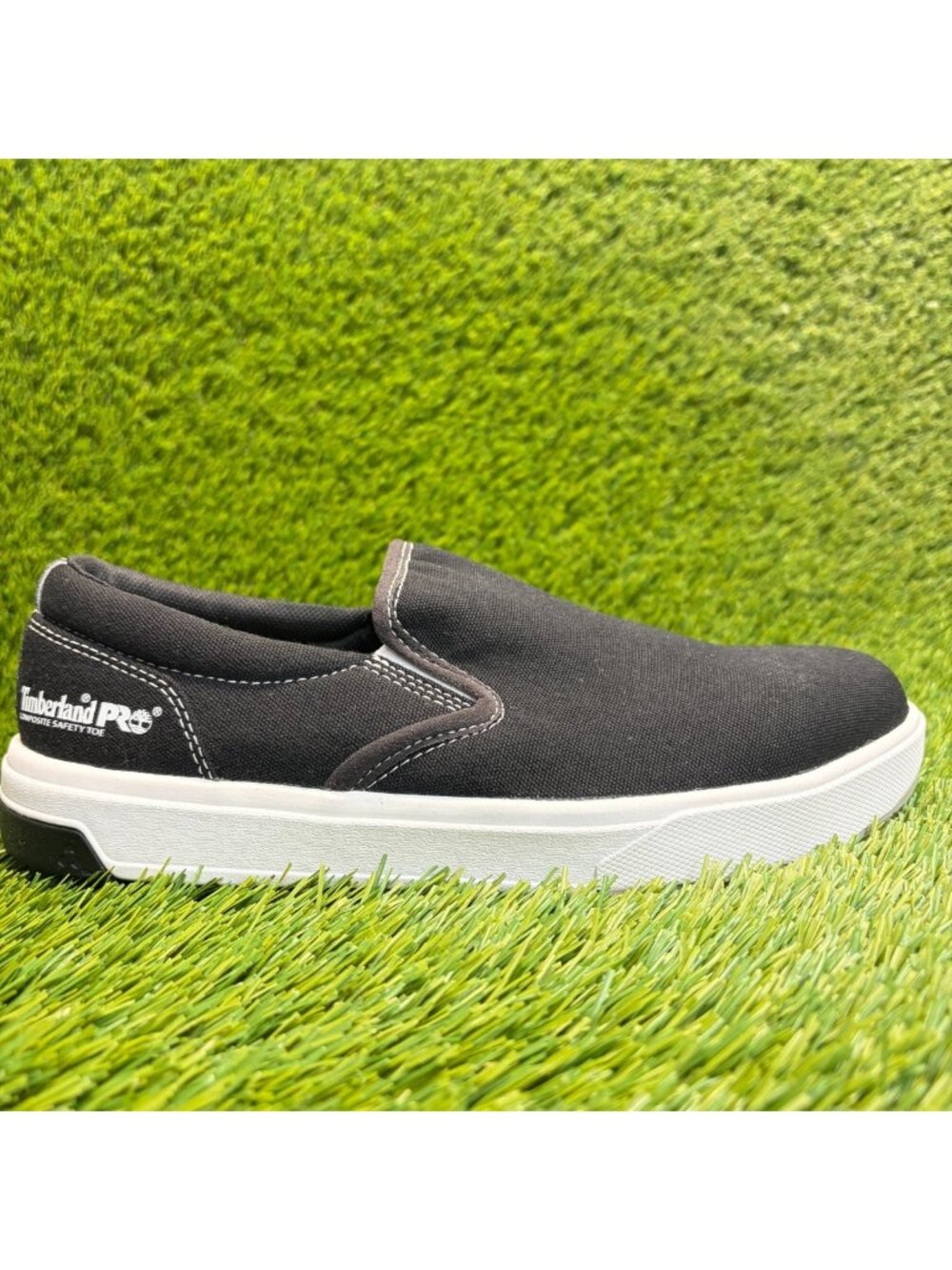 Timberland PRO Berkley Women Size 9 Black White Composite Toe Slip-On Work Shoes
